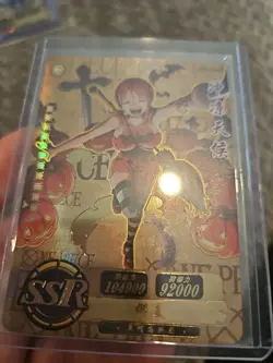 One Piece NAMI Foil Holo SSR HZ01093 GOLD Trading Card - Image 3