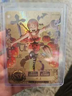 One Piece NAMI Foil Holo SSR HZ01093 GOLD Trading Card - Image 5