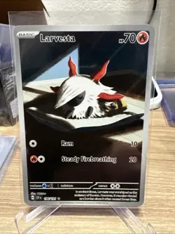 Pokemon Card TCG - Larvesta 196/191 Illustration Rare Surging Sparks Near Mint - Image 1