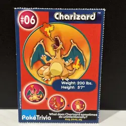 1999 Pokemon Burger King PokeTrivia Charizard #06 - Image 1