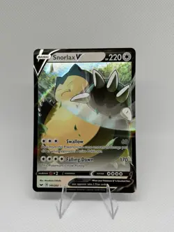 Snorlax V 141/202 - Sword & Shield NM Full Art Ultra Rare Pokemon Card - Image 1