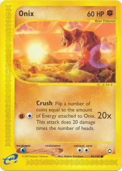 Pokemon Card - Aquapolis 98/147 - ONIX (common) - NM - Image 1