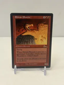 MTG Wizards Shivan Phoenix Urza's Legacy Rare Red Creature Card 91 Daren Bader - Image 1