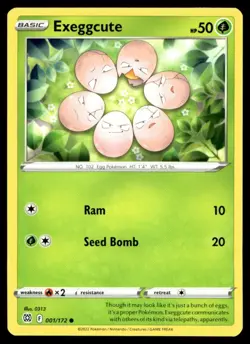 Exeggcute SWSH09: Brilliant Stars 001/172 MP Pokemon TCG | Buy 10 Get 10 Free - Image 1
