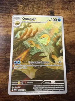 Pokemon TCG Omanyte Scarlet Violet-151 Holo Illustration Rare Card 180/165 - Image 1