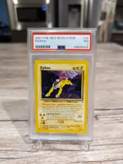 Raikou unlimited 2001 Pokemon Neo Revelation TCG Card 22 PSA 7 NM - Image 1