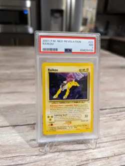 Raikou unlimited 2001 Pokemon Neo Revelation TCG Card 22 PSA 7 NM - Image 2