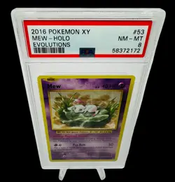 PSA 8 Mew Holo 53/108 Evolutions 2016 Pokemon XY Graded Card - Image 2