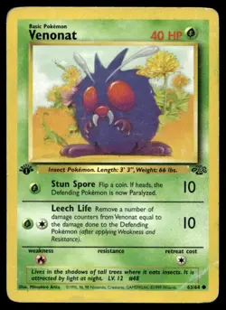 Venonat Jungle 63/64 1st Edition HP Pokemon TCG | Buy 10 Get 10 Free - Image 1