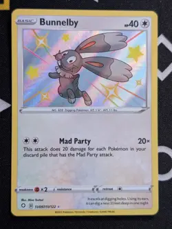 Bunnelby - SV097/SV122 - Pokemon Shining Fates Sword Shield Shiny Rare Card NM - Image 1