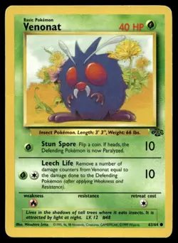 Venonat Jungle 63/64 MP Pokemon TCG | Buy 10 Get 10 Free - Image 1