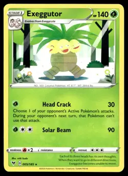 Exeggutor SWSH04: Vivid Voltage 005/185 MP Pokemon TCG | Buy 10 Get 10 Free - Image 1