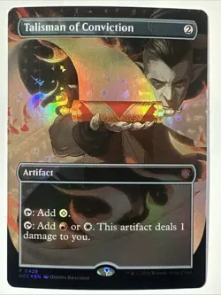 FOIL Talisman of Conviction - Borderless - Secrets of Strixhaven - MtG - NM - Image 1