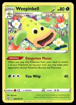 Weepinbell SWSH05: Battle Styles 002/163 MP Pokemon TCG | Buy 10 Get 10 Free - Image 1