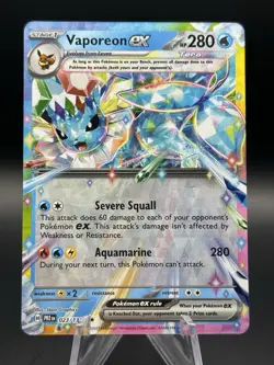Vaporeon EX Pokemon Prismatic Evolutions 023/131 Pokemon TCG - Image 1