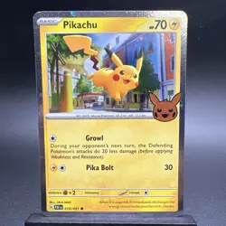 Pikachu Cosmos Holo 018/091 Trick or Trade 2024 Holo Pokemon - Image 1