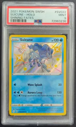 2021 Pokemon SWSH Suicune Holo Shining Fates #SV022 PSA 9 MINT - Image 1