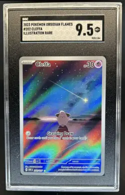 2023 Pokemon SV Obsidian Flames Cleffa Illustration Rare #202/197 SGC 9.5 - Image 1