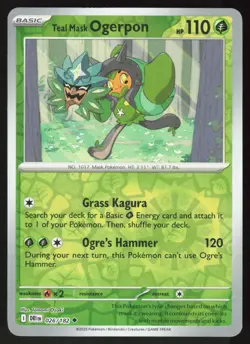 Teal Mask Ogerpon 026/182 Uncommon Destined Rivals Pokemon Reverse Holo NM - Image 1