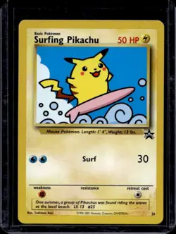 1999 Pokemon Wizards Black Star Promos Surfing Pikachu #28 - Image 1