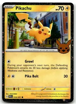 Pikachu 018/091 Holo Holo Rare Trick or Trade BOOster 2024 Pokemon LP - Image 1