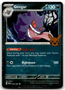 Gengar (Cosmos Holo) 057/091 Holo Trick or Trade BOOster 2024 Pokemon LP - Image 1