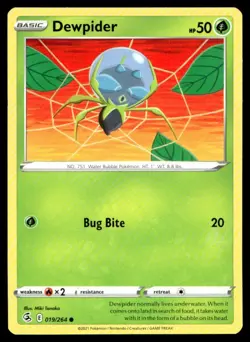 Dewpider SWSH08: Fusion Strike 019/264 MP Pokemon TCG | Buy 10 Get 10 Free - Image 1