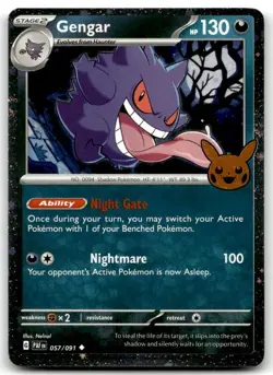 Gengar (Cosmos Holo) 057/091 Holo Trick or Trade BOOster 2024 Pokemon LP - Image 1