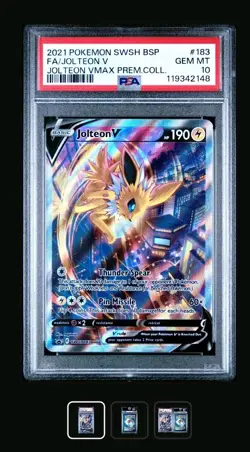 2021 POKEMON SWSH BLACK STAR PROMO #183 FULL ART/JOLTEON V PSA 10 - Image 1