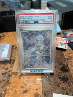 PSA 9 2025 POKEMON JOURNEY TOGETHER 167 N'S RESHIRAM ENHANCED BOX TOPPER PROMO - Image 1