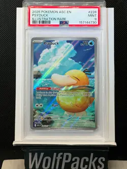 2026 Pokemon ME: Ascended Heroes - Psyduck 226/217 Illustration Rare Holo PSA 9 - Image 1