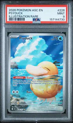 2026 Pokemon ME: Ascended Heroes - Psyduck 226/217 Illustration Rare Holo PSA 9 - Image 3