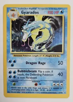 Pokemon TCG Gyarados Holo Base Set 6/102 LP Vintage WOTC - Image 1
