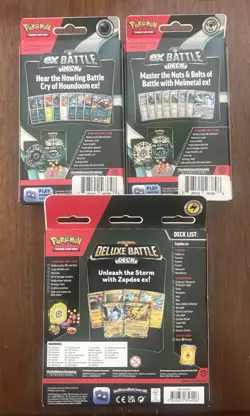 Pokemon Ex Battle Deck Lot: Houndoom ex, Melmetal ex, Deluxe Zapdos ex Miraidon - Image 2