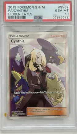 2019 Pokemon SM Hidden Fates Cynthia #SV82/SV94 PSA 10 - Image 1