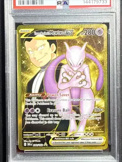 Pokemon Team Rocket's Mewtwo ex Destined Rivals Hyper Rare Holo 240/182 PSA9 - Image 2