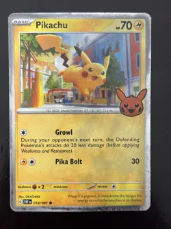 Pikachu 018/091 Cosmos Holo Rare Trick or Trade BOOster 2024 Pokemon - MP - Image 1