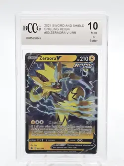 ZERAORA V URR 2021 POKEMON SWORD AND SHIELD CHILLING REIGN #053 BCCG 10 Q5677 - Image 1