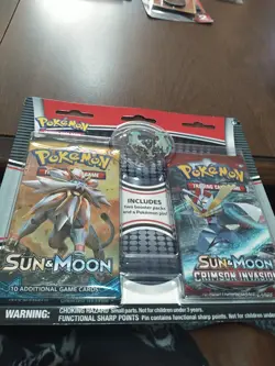 Pokemon Sun And Moon Base & Crimson Invasion 2 Pack Blister W Enamel Pin - Image 1