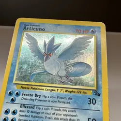 Articuno (2) Unlimited Holo Holo Rare Fossil 02/62 MP/HP Pokemon - Image 2