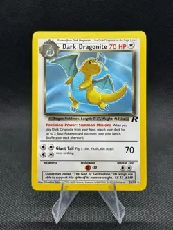 Dark Dragonite 22/82 Team Rocket Set Non Holo Rare Pokemon TCG Vintage VLP - Image 1