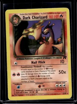 2000 Pokemon Team Rocket Dark Charizard #21/82 - Image 1