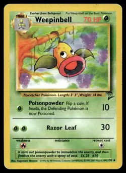 Weepinbell Base Set 2 064/130 MP Pokemon TCG | Buy 10 Get 10 Free - Image 1