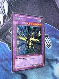 Gaia The Dragon Champion MP/HP Secret Rare Unlimited LOB-125 2002 Print Yugioh! - Image 3