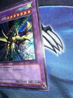 Gaia The Dragon Champion MP/HP Secret Rare Unlimited LOB-125 2002 Print Yugioh! - Image 4