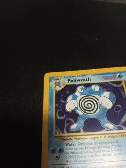 Pokemon card Poliwrath Base Set 2 SWIRL Holo Rare 015/130 English LP - Image 3
