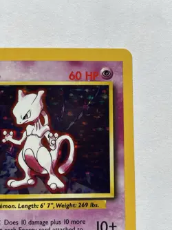 Mewtwo Base Set Holo 10/102 LP Unlimited Pokemon Card 1999 - Image 3