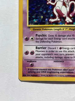 Mewtwo Base Set Holo 10/102 LP Unlimited Pokemon Card 1999 - Image 5