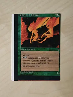 MTG Misprint Fire Spirits NFC Italian Legends White Back - Image 1
