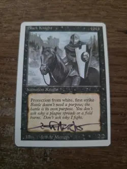 Black Knight SIGNED By Jeff A. Menges Magic The Gathering - Image 1